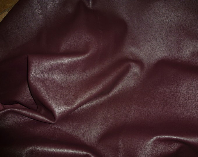 Biker 8"x10" BURGUNDY top grain fairly thick Cowhide Leather 3-3.5 oz /1.2-1.4mm PeggySueAlso® E2879-10