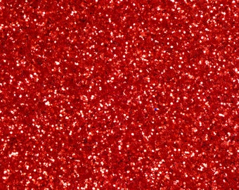 Chunky Glitter 5"x11" RED Metallic Fabric applied to Leather 4 firmness 3.5-4oz/1.4-1.6mm PeggySueAlso® E4355-08