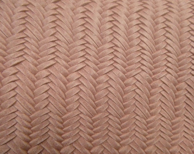 Leather 5"x11" Braided ITALIAN Fishtail CAMEO PINK Cowhide 3-3.5 oz / 1.2-1.4 mm  #392 PeggySueAlso™ E3160-01