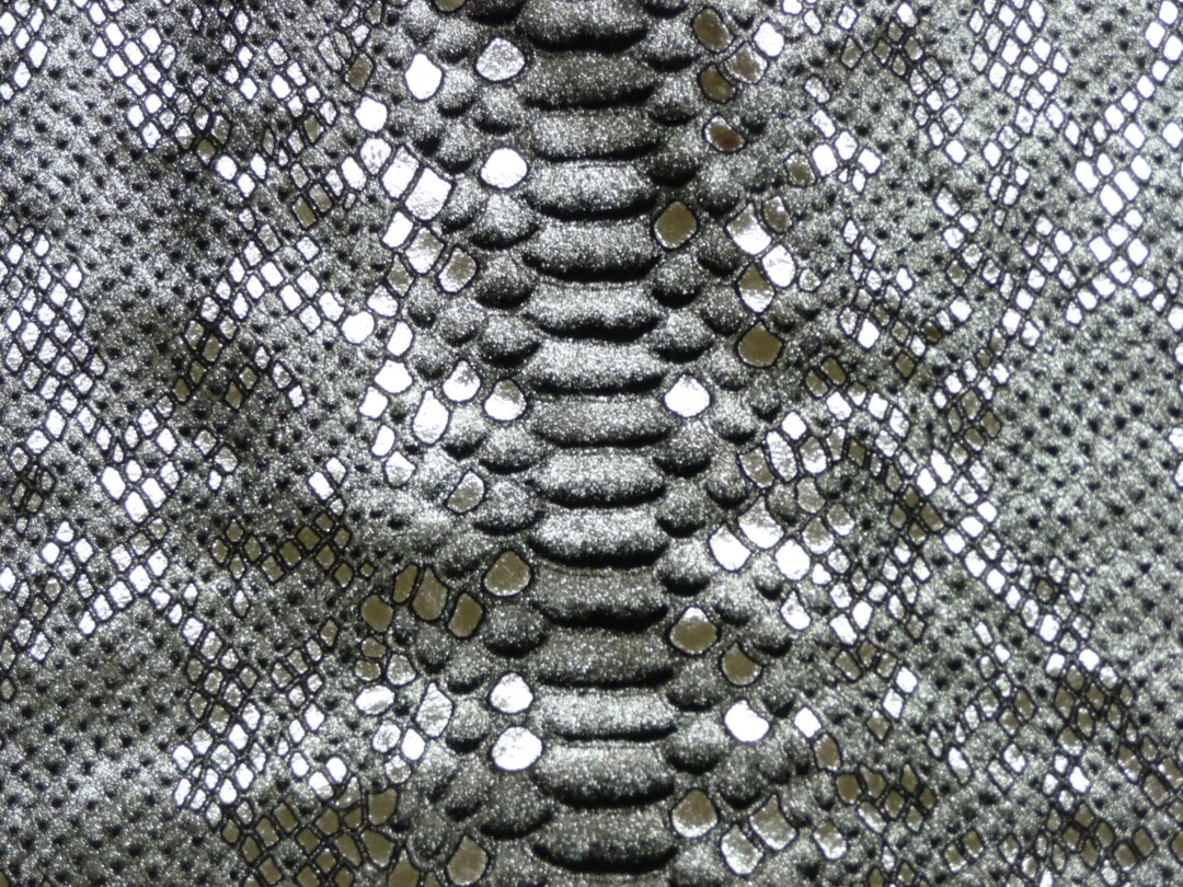 Limited Mystic Python 8"x10" SILVER on BLACK Snake Print Cowhide Suede ...