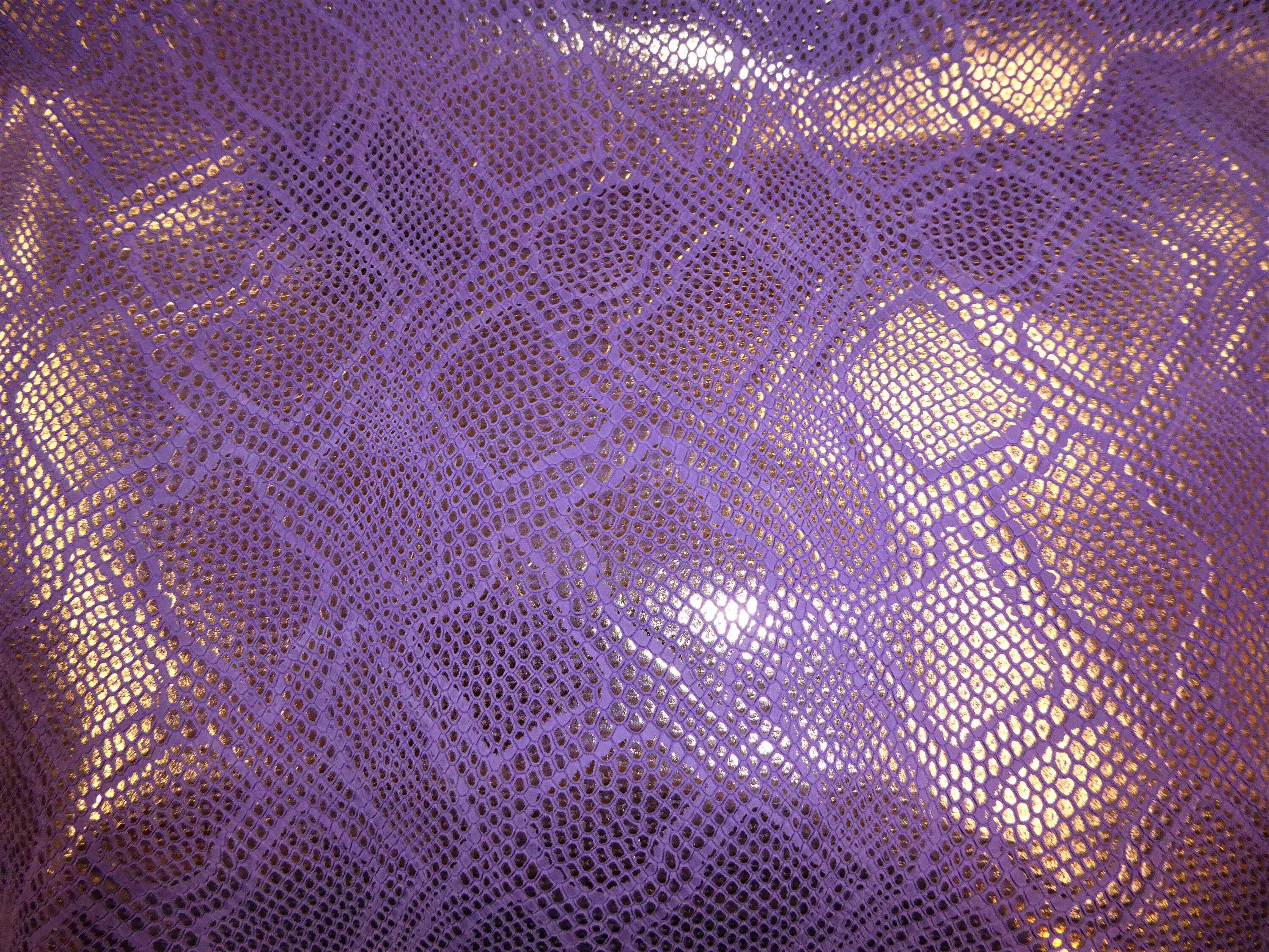 Leather CLOSEOUT 8x10 Metallic Diamond Python GOLD on PURPLE embossed ...