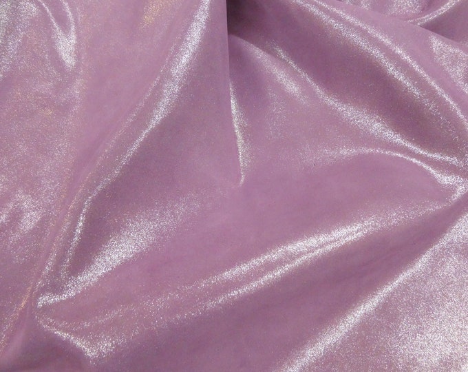 Dazzle 4"x6" or 5"x11" Silver Metallic on LILAC BLOOMS on Suede Cowhide leather  3-3.25 oz / 1.2-1.3 mm PeggySueAlso E8300-17