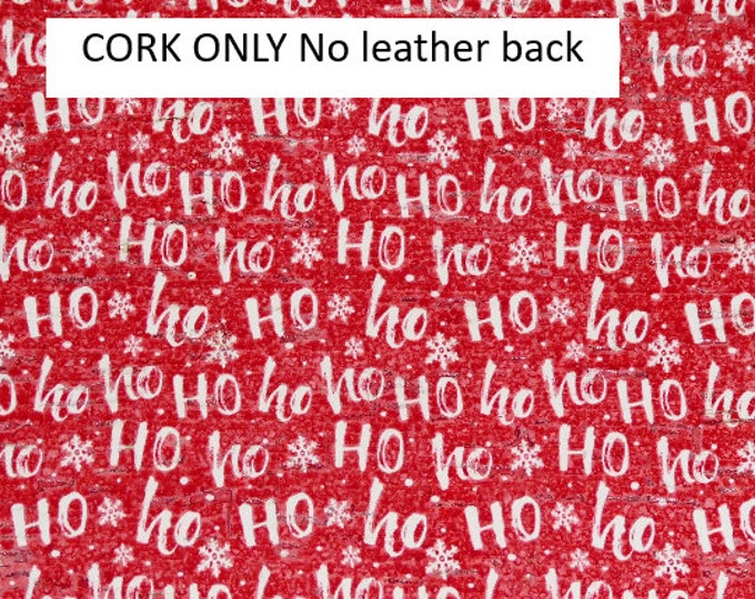 CORK ONLY no leather back 8"x10" HOHO on Red cork (letters 3/8" high and wide) Very Thin PeggySueAlso™ E5610-230c