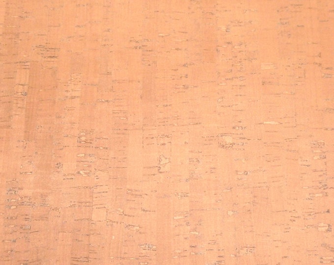 New Dye Lot CORK 12"x12" DUSTY PEACH solid color cork applied to Leather Great for Embossing dies! Thick 5.5oz/2.2mm PeggySueAlso® E5610-520