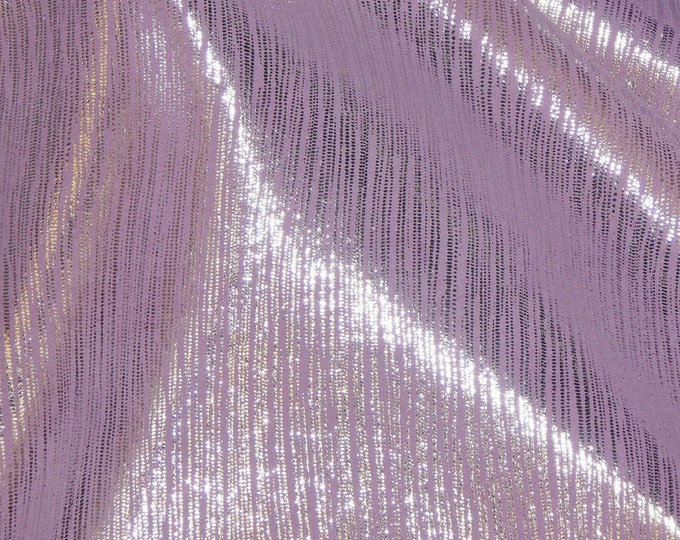 Rainy Day 8"x10" SILVER Metallic Stripes on LILAC SUEDE Cowhide 3.25-3.5oz/1.3-1.4mm PeggySueAlso E1030-22 hides Available