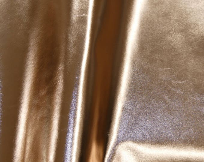 Smooth Metallic 12"x12" ROSE Gold Foil Cowhide Leather 2.25-2.5 oz / 0.9-1 mm PeggySueAlso® E2845-19