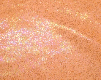 SPLATTER 8"x10" PEACH Iridescent Metallic Splatter perfect 4 fringe 2.5-3 oz / 1-1.2 mm PeggySueAlso® E7900-05 nubuck