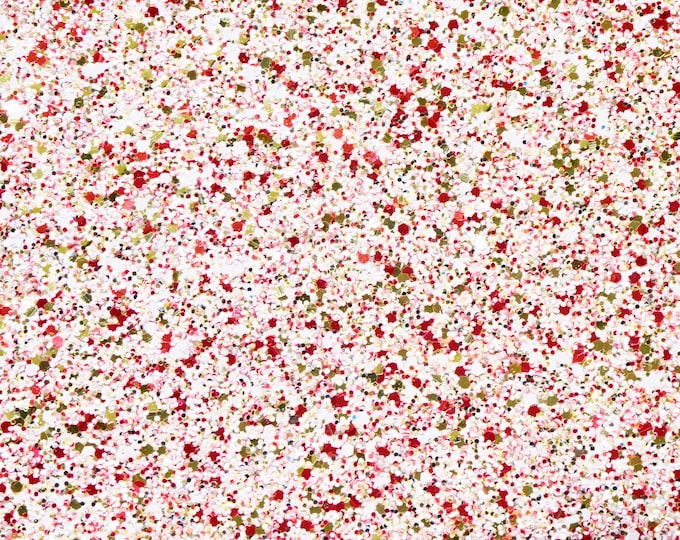 Chunky Glitter 3-4-5 or 6 sq ft CANDY CANE Red Glitter Fabric applied to Leather Thick 5.5-6oz /2.2-2.4 mm PeggySueAlso® E4355-48 Christmas