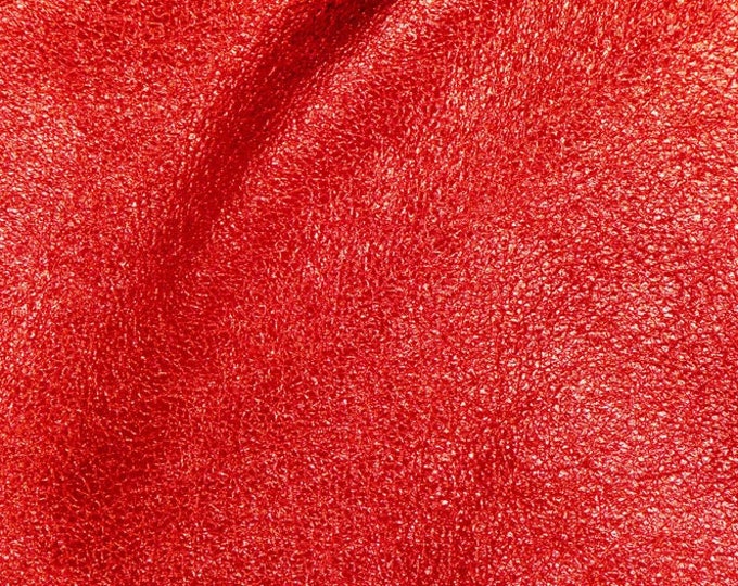 Pebbled Metallic 3-4-5-6 sqft SHINIER RED  Soft - shows the grain - Cowhide 3-3.25oz/1.2-1.3mm PeggySueAlso®  E4100-06B Hides too