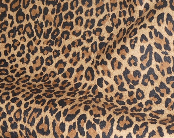 2 pieces 4"x6" ORIGINAL Mini TAWNY Tan Cheetah / Leopard (lighter or old background) Cowhide Leather 2.5oz/1mm PeggySueAlso® E6730-01