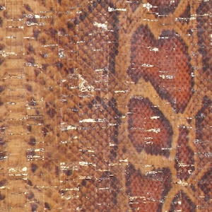 May include: Close-up of a brown corkboard with a snakeskin pattern. The corkboard has a textured surface with small pieces of cork.