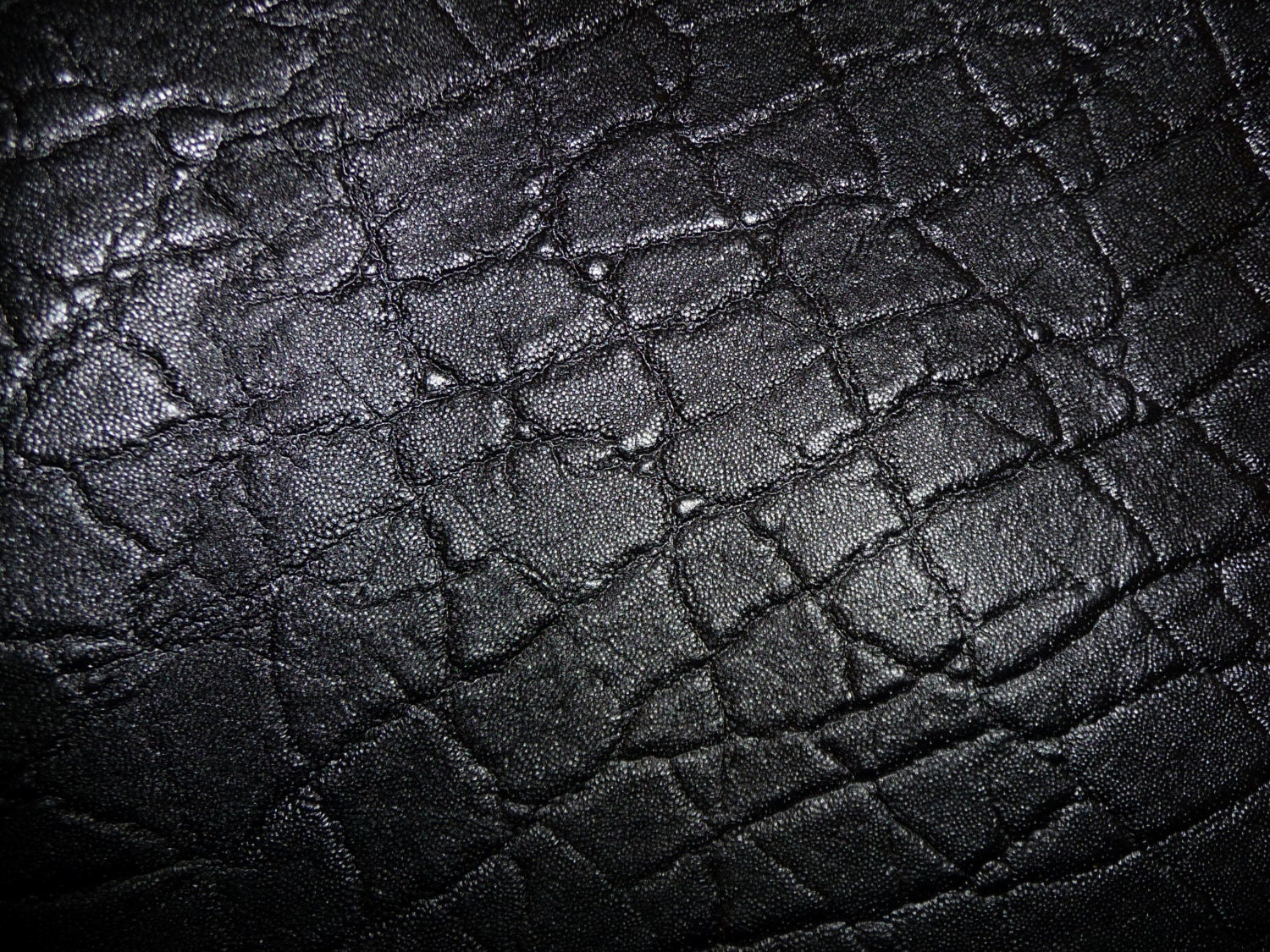Elephant 3-4-5 or 6 Sq Ft Shiny JET BLACK Embossed Cowhide