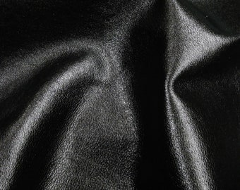 Pebbled Metallic 5"x11" BLACK foil Cowhide Leather 3-3.25 oz / 1.2-1.3 mm PeggySueAlso® E4100-23