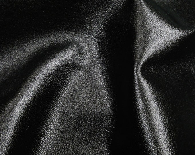 Pebbled Metallic 12"x12" BLACK - shows the grain - SOFT cowhideLeather 3-3.25 oz / 1.2-1.3 mm PeggySueAlso™ E4100-23
