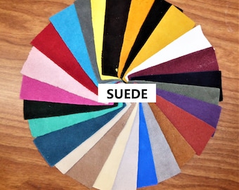 Suede Leather 5&quot;x11&quot; Various colors to choose (Read description) from Various thicknesses Cowhide PeggySueAlso® hides available