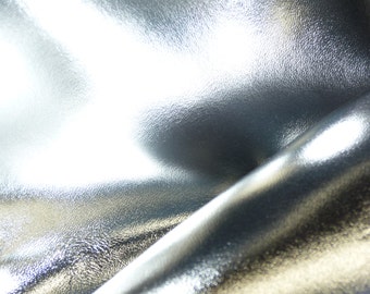 Smooth Metallic 8"x10" SILVER Foil on Cowhide Leather 3oz /1.2 mm PeggySueAlso® E2845-16