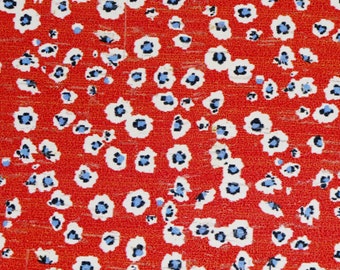 Cork 3-4-5 or 6 sq ft DITSY FLOWERS on RED with Blue and White Cork applied to Leather for body/strength Thick 5.5oz/2.2mm E5610-281