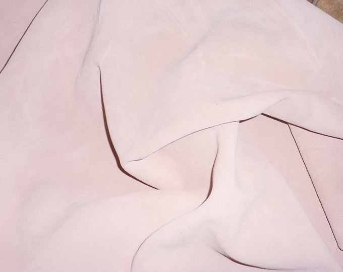 SUEDE Leather 2 pieces 4"x6" Blush FLESH Vintage Pastel Pink Garment Suede   3-3.5 oz / 1.2-1.4 mm PeggySueAlso® E2825-12