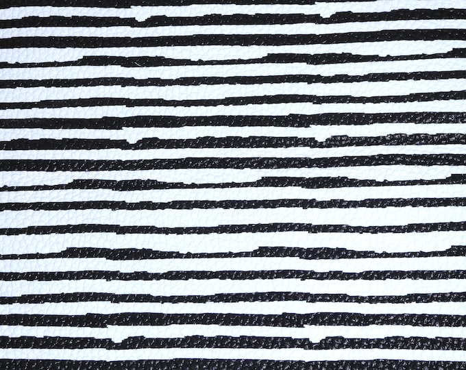 Leather 8"x10" GRUNGE Black and White Stripes 3.25-3.5 oz / 1.3-1.4 mm PeggySueAlso® E3097-07