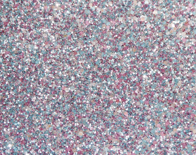 Chunky Glitter 3-4-5 or 6 sq ft Gray Pink Aqua Mauve METALLIC Fabric applied to Leather Thick 6 oz/2.4 mm PeggySueAlso® E4355-25