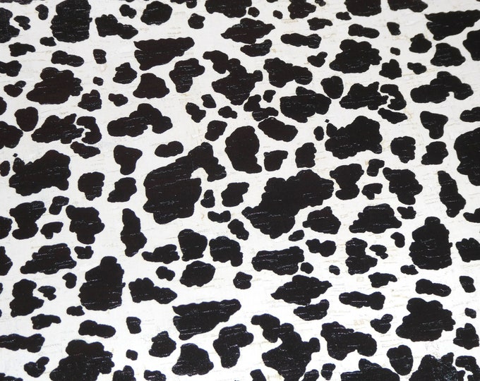 CoRK 2 pieces 4"x6" WESTERN Spotted Cow, Holstein, Black and White Cork backed with Cowhide Thick 5.5oz/2.2mm PeggySueAlso® E5610-563
