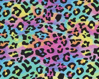 Leather 8"x10" NEON RAINBOW LEOPARD Print Cowhide 4 oz/1.6 mm PeggySueAlso® E2550-112 Hides Available Chromium Free