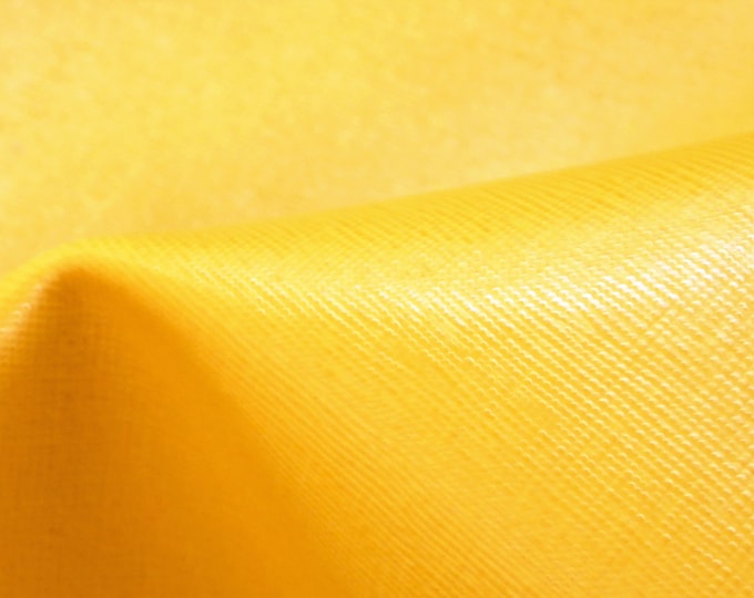 Saffiano Leather 2 pieces 4"x6" Bright Lemon YELLOW  Weave Embossed Cowhide 2.5-3oz/ 1-1.2mm PeggySueAlso E8201-56 hides available