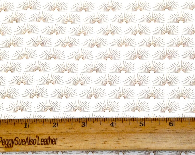 Leather 12"x12" BOHO SUNBURST on WHITE Cowhide 3.75-4oz/ 1.5-1.6 mm PeggySueAlso E6305-02 hides available