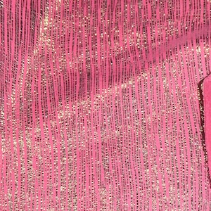 Rainy Day 12&quot;x12&quot; SILVER / white gold Metallic stripes on HOT PINK Suede Very soft Leather 2.5-3oz/1-1.2mm PeggySueAlso® E1030-23