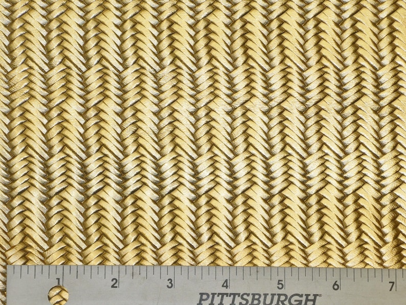 Metallic Leather 8x10 Braided Fishtail GOLD Cowhide THINNER 2.5-3oz1-1.2 mm PeggySueAlso\u2122 E3160-17 hides Available