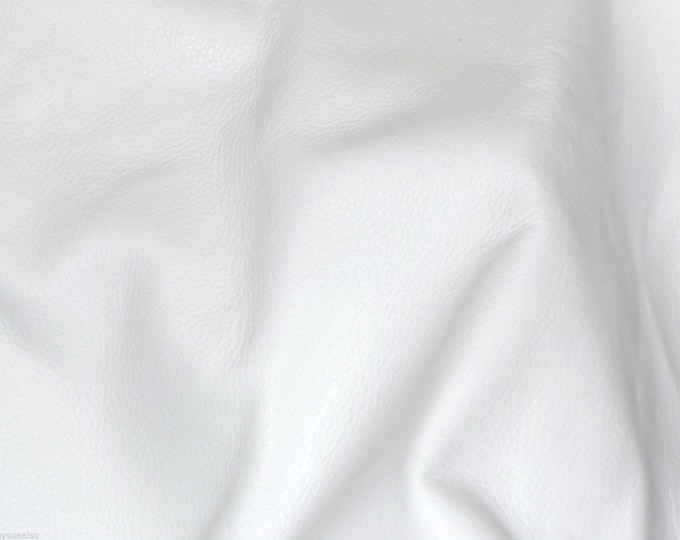 Imperial 12"x12" WHITE Pebbled Top Grain Thick Soft Cowhide Leather 4-4.5 oz / 1.6-1.8 mm PeggySueAlso® E3205-23