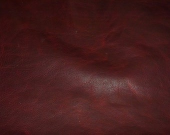PULL UP Leather 8"x10" Matte Distressed MERLOT Wine Cowhide 3-3.5 oz /1.2-1.4 mm PeggySueAlso® E2930-06
