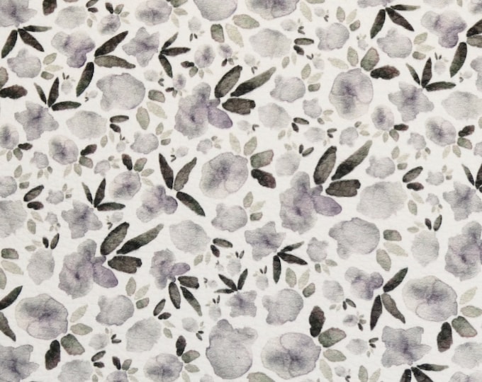 Leather 12"x12" NEUTRAL Many shades of GRAY PANSIES on White Cowhide 3.75-4oz /1.5-1.6 mm PeggySueAlso E2508-16