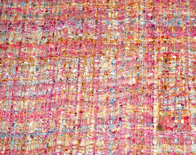 PINATA TWEED 2 pieces 4"x6" MEXICAN Inspired Fabric applied to Leather 5.5 oz/2.2 mm PeggySueAlso® E5612-14A E5612-14