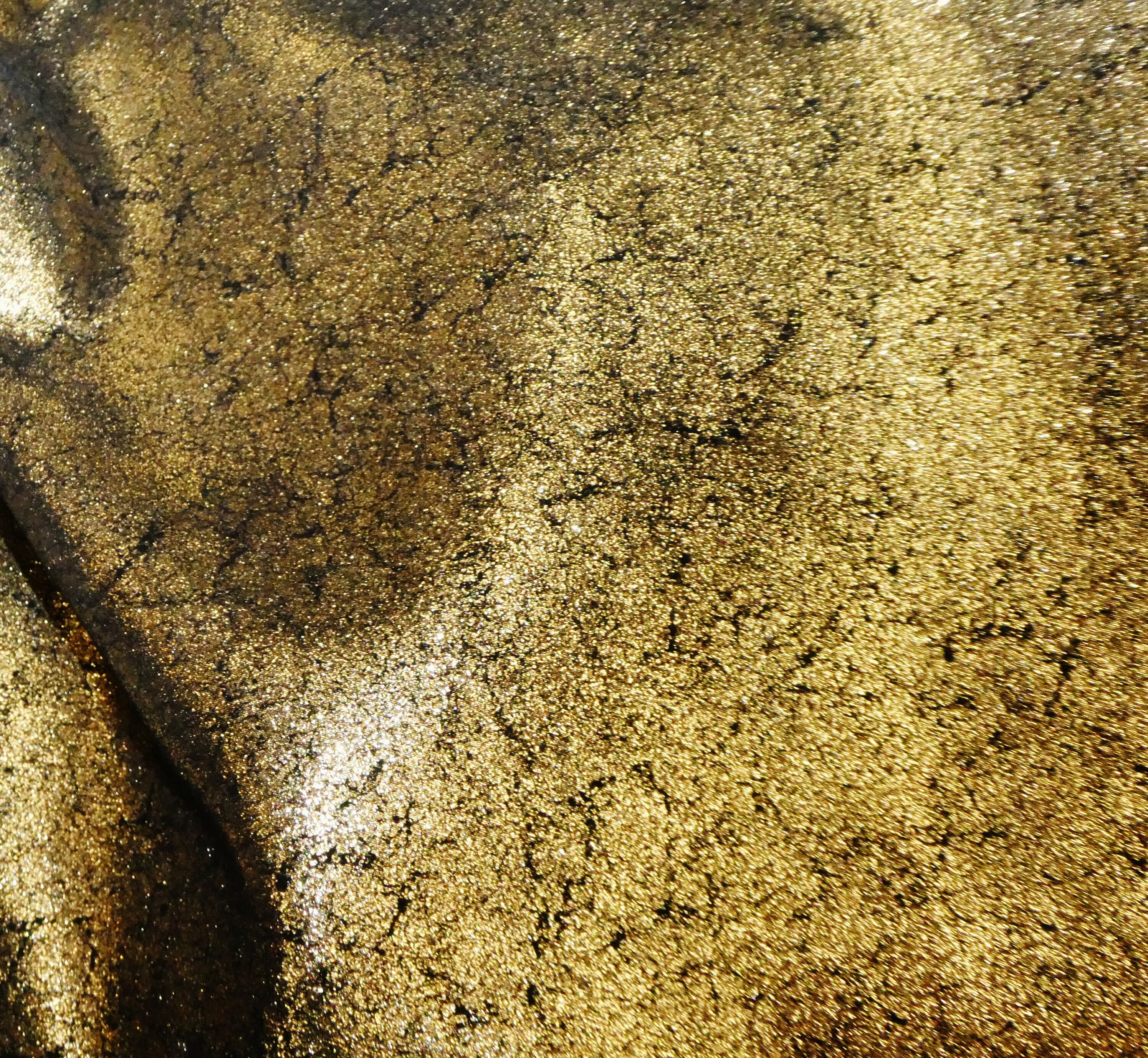 Metallic Leather 8"x10" Vintage Crackle GOLD on BLACK Cowhi…