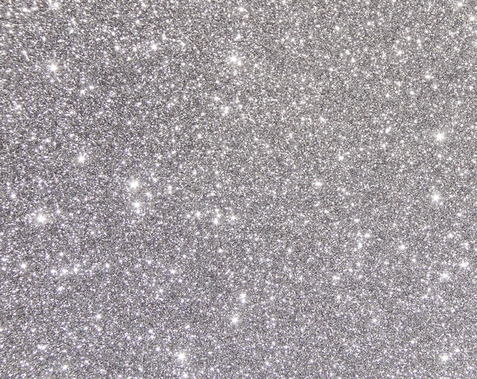 Fine GLITTER 12"x12" SILVER Glitter applied to Leather THiCK 5.5oz/2.2 mm PeggySueAlso® E4355-42