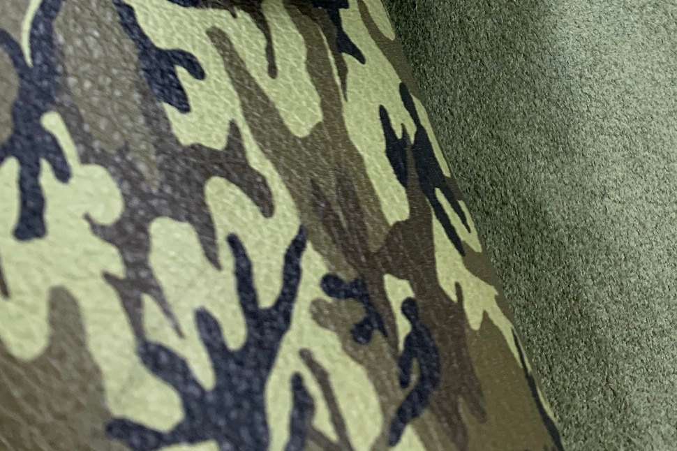 Calfskin Suede Thickness 1.2-1.5mm LEATHER CAMOUFLAGE Suede ARMY Green Light Olive Dark Green or get full skin Black Choose Your Size