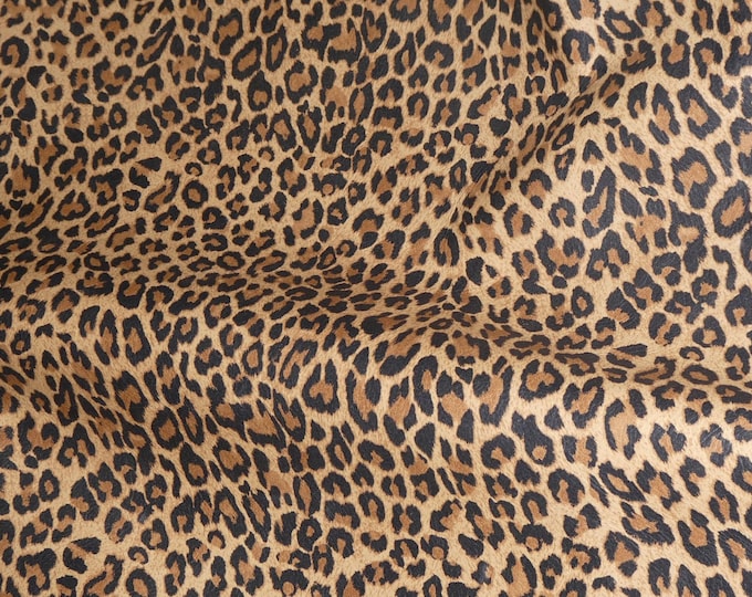 New Dye Lot 5"x11" ORIGINAL Mini TAWNY Tan Cheetah / Leopard (new lighter background) Cowhide Leather 2.5oz/1mm PeggySueAlso® E6730-01