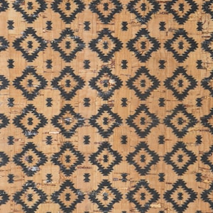 Cork 8&quot;x10&quot; PETITE Diamond AZTEC (11/16&quot;) on NATURAL Cork applied to Cowhide for body/strength Thick 5oz/2mm PeggySueAlso®  E5610-145
