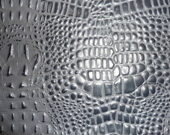 Limited Alligator 8"x10" Gray / GRAY Crocodile Embossed Cowhide Leather 3 oz/1.2mm PeggySueAlso E2860-15