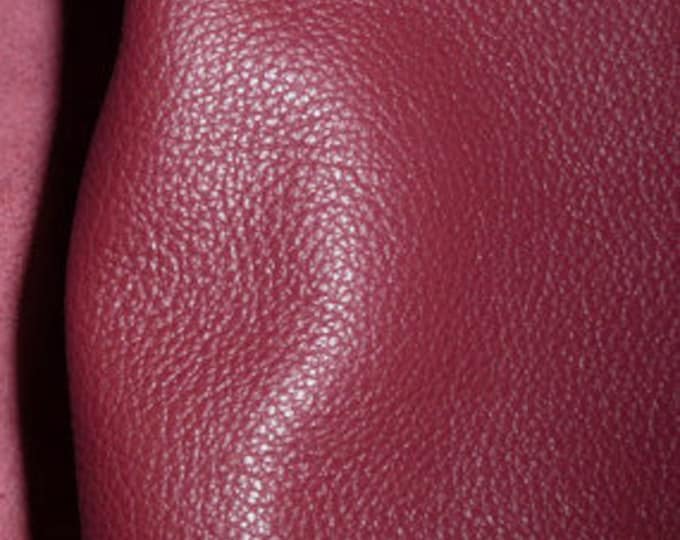 Leather 20"x20" Divine CRANBERRY Top Grain Cowhide (SHlPS ROLLED) 2.5 oz/1 mm PeggySueAlso™ E2885-35 Full hides available