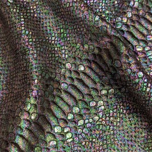 Mystic Python 2 pieces 4"x6" CHAMELEON OIL SLICK Metallic on Black Suede Cowhide 3.75 oz /1.5 mm PeggySueAlso® E2868-83 hides available