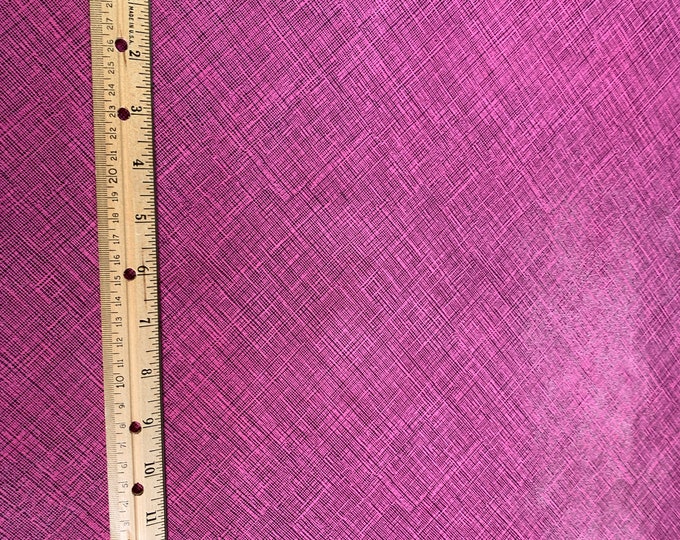 Leather 3, 4 or 5 sq ft Saffiano look TWO ToNE Hot PiNK and BLACK   Linen Weave Cowhide 3-3.5oz/1.2-1.4mm PSA E8201-38