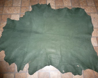 Leather 6-7 sq ft Distressed Green Naked Goatskin Hide (AJ) 2.25-2.5 oz / 0.9-1 mm PeggySueAlso® E2714 Similar to this picture