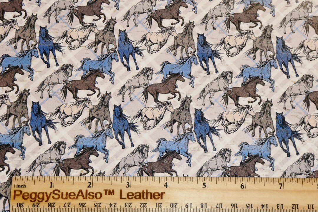 Cork 8x10 RUNNING HORSES Cork Applied to Leather Very Thick 5.5oz/2.2mm Peggysuealso E5610408