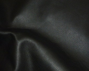 Biker 12"x12" BLACK Top Grain Cowhide Leather 3-3.5 oz / 1.2-1.4mm PeggySueAlso E2879-03 Hides available