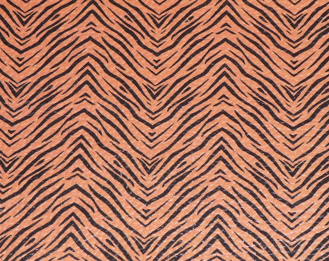 Leather 12"x12" TIGER with Orange and Black Stripes Cowhide 3.5-3.75 oz /1.4-1.5 mm PeggySueAlso E2556-02 Zebra