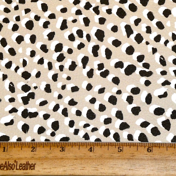 Leather 8"x10" Boho EARTH TONES LEOPARD on Wheat tan with Black and white Spots Cowhide 3.75-4oz /1.5-1.6 mm PeggySueAlso®   E2550-102