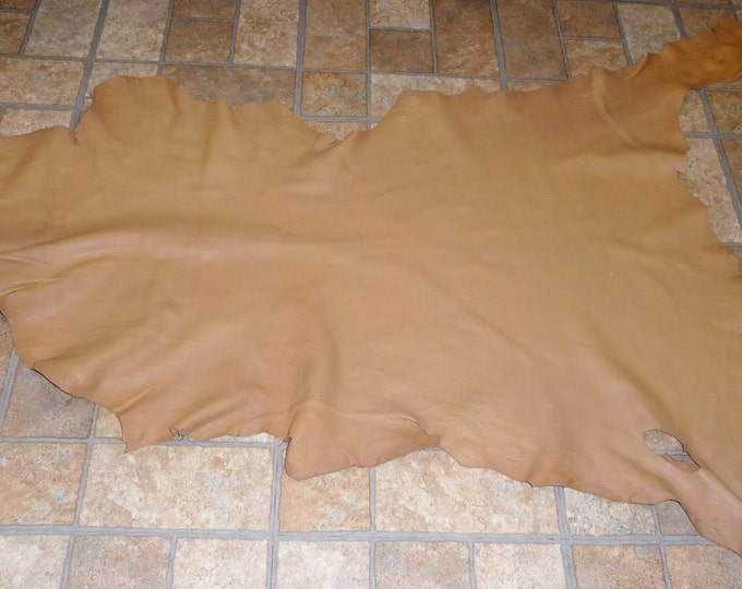 Goatskin 6 to 6.75 sq ft Mocha / Cappuccino Cationic finished Leather (not this hide, a similar one) 2.5 oz /1 mm PeggySueAlso E2787-10