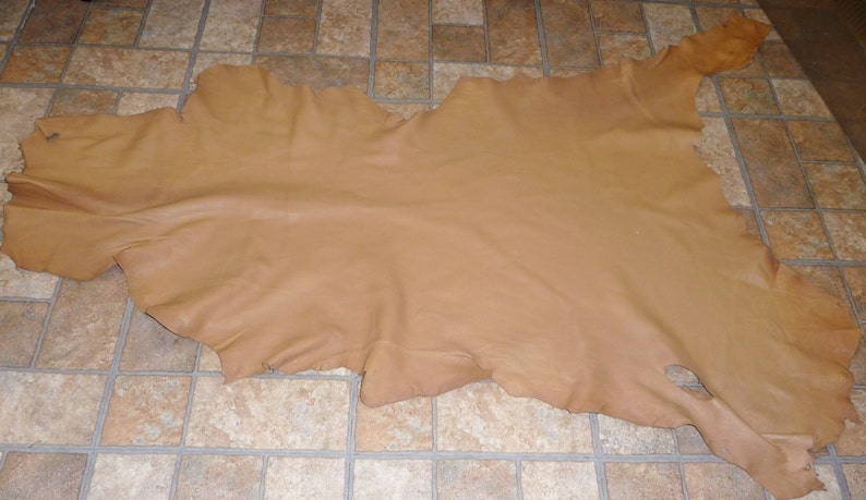 Goatskin 6 to 6.75 sq ft Mocha / Cappuccino Cationic finished Leather not this hide, a similar one 2.5 oz /1 mm PeggySueAlso E2787-10 image 1